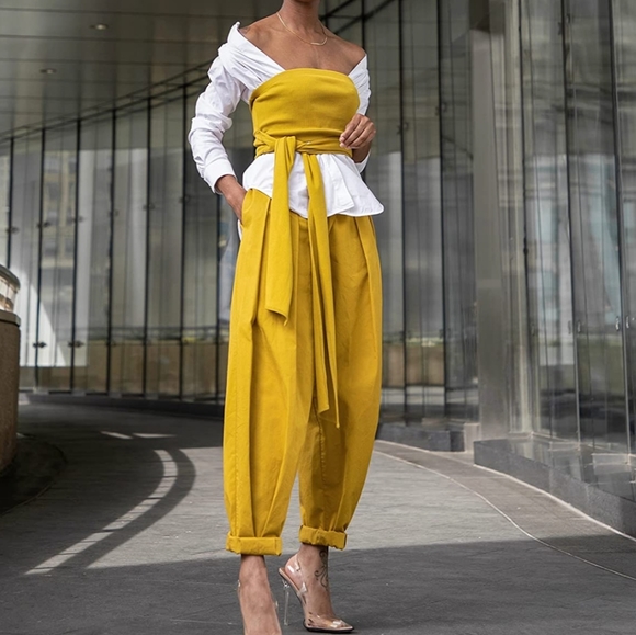 Knot front, multi-tie bandeau-corset top - Picture 4 of 9